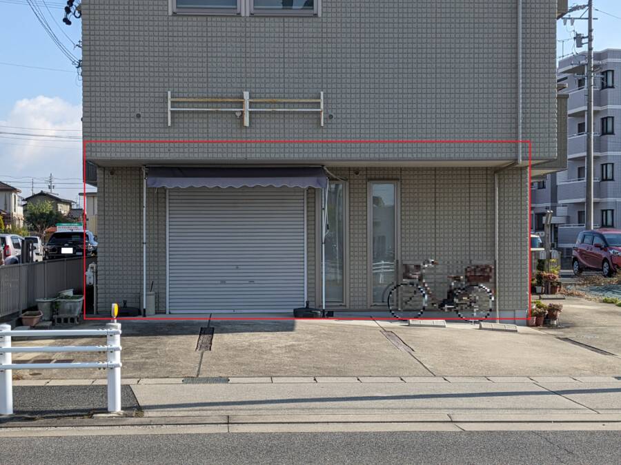 賃貸対象は建物の赤い部分のみ